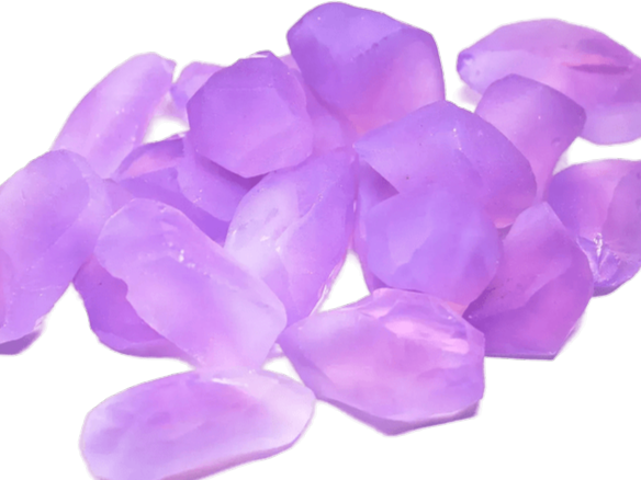 Soft lavender amethyst crystals with smooth, rounded shapes.